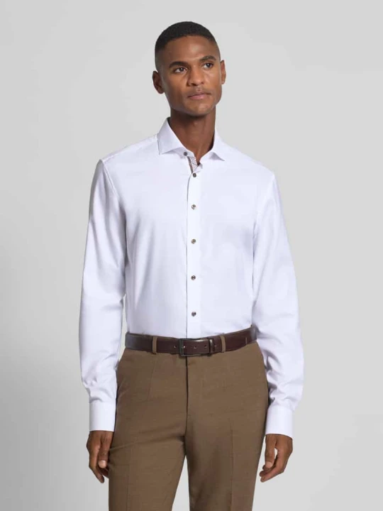 Zdjęcie produktu Koszula biznesowa o kroju slim fit z listwą guzikową Eterna Biały