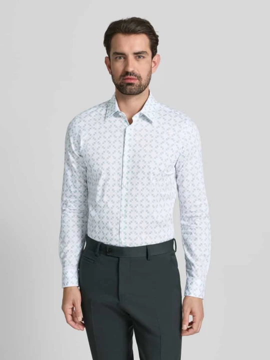 Zdjęcie produktu Koszula biznesowa o kroju slim fit z listwą guzikową JOOP! Szmaragdowy
