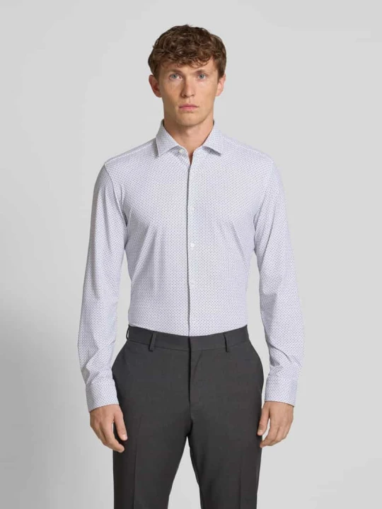 Zdjęcie produktu Koszula biznesowa o kroju slim fit z listwą guzikową model ‘Kenno’ Hugo Biały