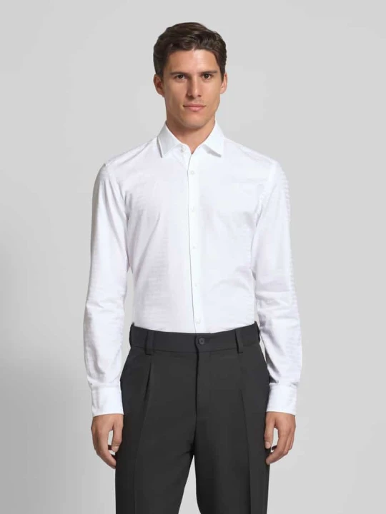 Zdjęcie produktu Koszula biznesowa o kroju slim fit z listwą guzikową model ‘Kenno’ Hugo Biały