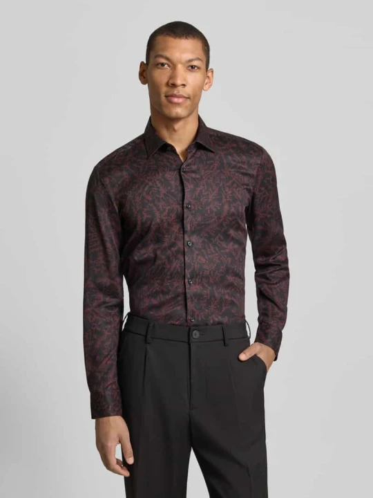 Zdjęcie produktu Koszula biznesowa z lyocellu w kroju slim fit model 'KENNO' Hugo Wiśniowy