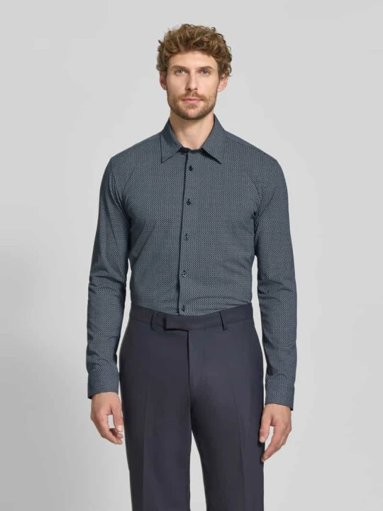 Zdjęcie produktu Koszula biznesowa o kroju slim fit z mieszanka bawełny model 'P-ROAN-K-F-263' Boss Granatowy