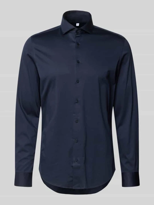 Zdjęcie produktu Koszula biznesowa o kroju slim fit z mieszanki bawełny i modalu model 'Light Spread Kent' Seidensticker Ciemnoniebieski