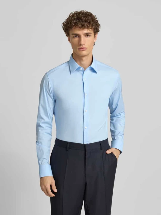 Zdjęcie produktu Koszula biznesowa o kroju slim fit z mieszanki bawełny model „H-HANK” Boss Błękitny