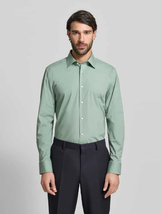 Zdjęcie produktu Koszula biznesowa o kroju slim fit z mieszanki bawełny model 'H-HANK-KENT' Boss Zielony