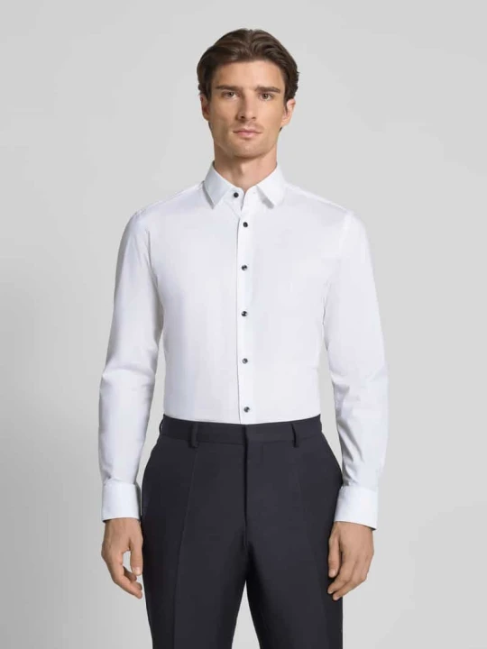 Zdjęcie produktu Koszula biznesowa o kroju slim fit z mieszanki bawełny model ‘HANK’ Boss Biały