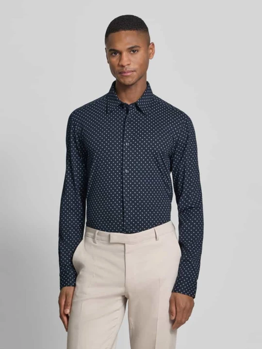 Zdjęcie produktu Koszula biznesowa o kroju slim fit z Mieszanka bawełny Model 'P-ROAN-K-F-261' Boss Granatowy