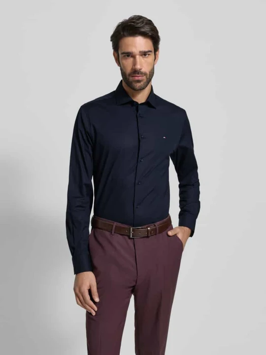 Zdjęcie produktu Koszula biznesowa o kroju tailored fit z mieszanki bawełny Tommy Hilfiger Granatowy