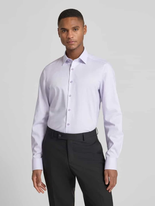 Zdjęcie produktu Koszula biznesowa o kroju slim fit z mieszanki bawełny z kołnierzykiem typu kent OLYMP Level 5 Jasnofioletowy