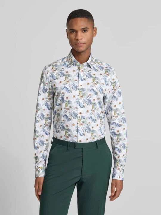 Zdjęcie produktu Koszula biznesowa o kroju slim fit z mieszanki bawełny z kołnierzykiem typu kent OLYMP Level 5 Biały