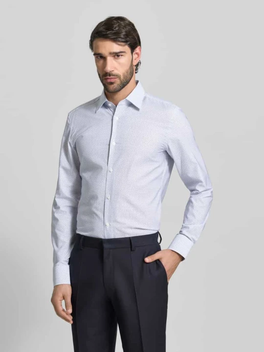 Zdjęcie produktu Koszula biznesowa o kroju slim fit z mieszanki lyocellu i bawełny model „HANK” Boss Błękitny