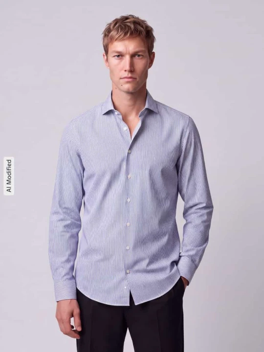 Zdjęcie produktu Koszula biznesowa o kroju slim fit z pasem na plecach Jake*s Królewski niebieski
