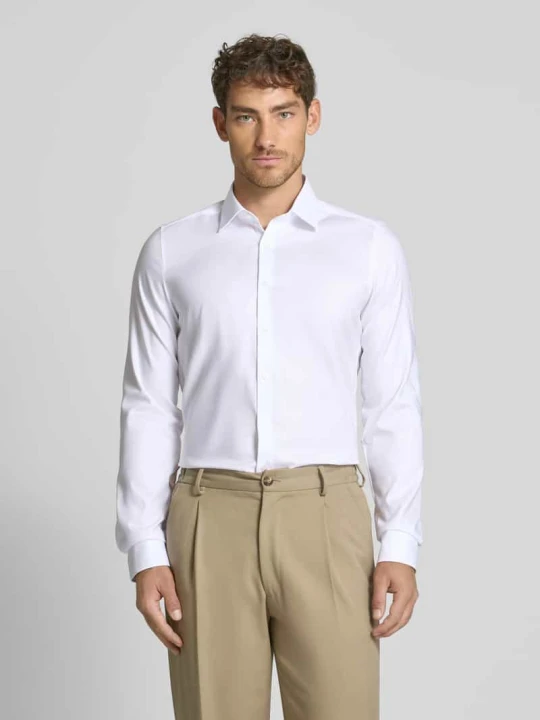 Zdjęcie produktu Koszula biznesowa krój slim fit z tkaniny diagonalnej z bardzo długim rękawem OLYMP Level 5 Biały