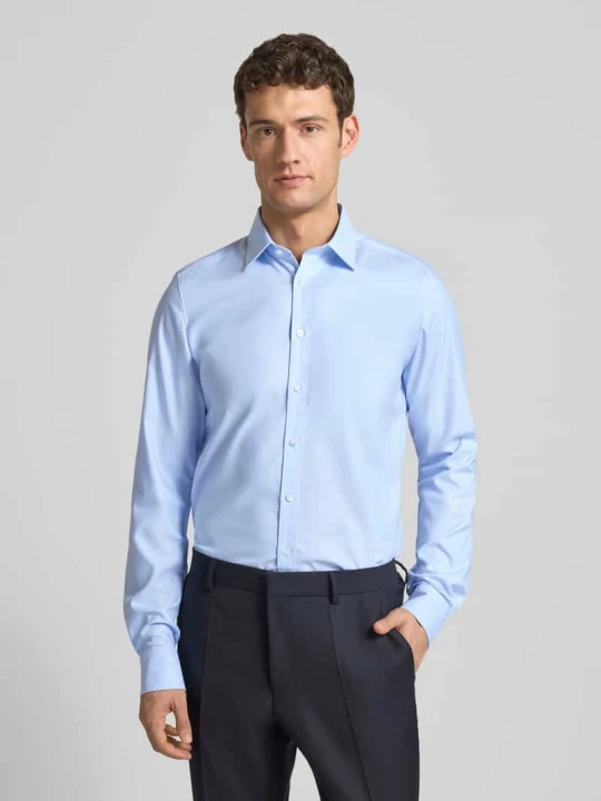 Zdjęcie produktu Koszula biznesowa o kroju slim fit z tkaniny skośnej z bardzo długim rękawem OLYMP Level 5 Błękitny