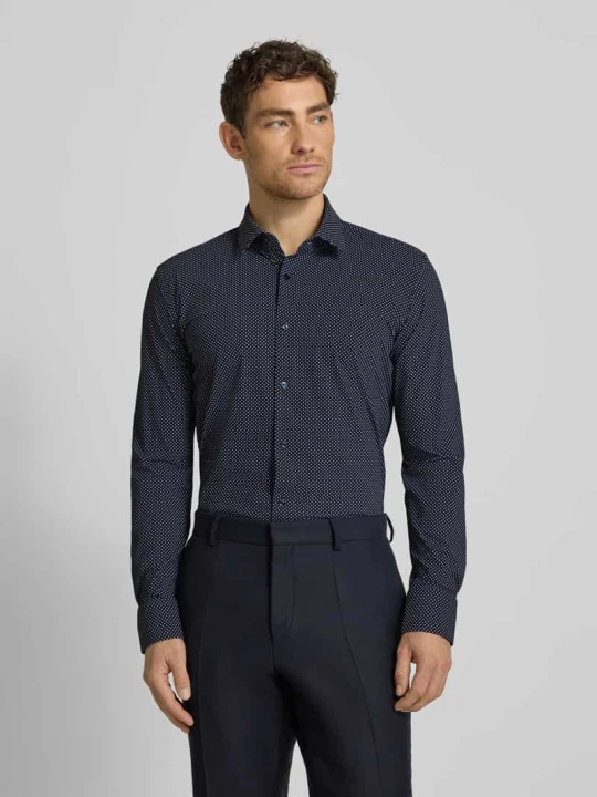 Zdjęcie produktu Koszula biznesowa o kroju slim fit z wzorem na całej powierzchni Model 'HANK' Boss Granatowy