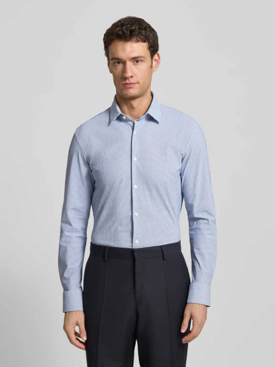 Zdjęcie produktu Koszula biznesowa o kroju slim fit z wzorem na całej powierzchni Model 'HANK' Boss Jeansowy niebieski
