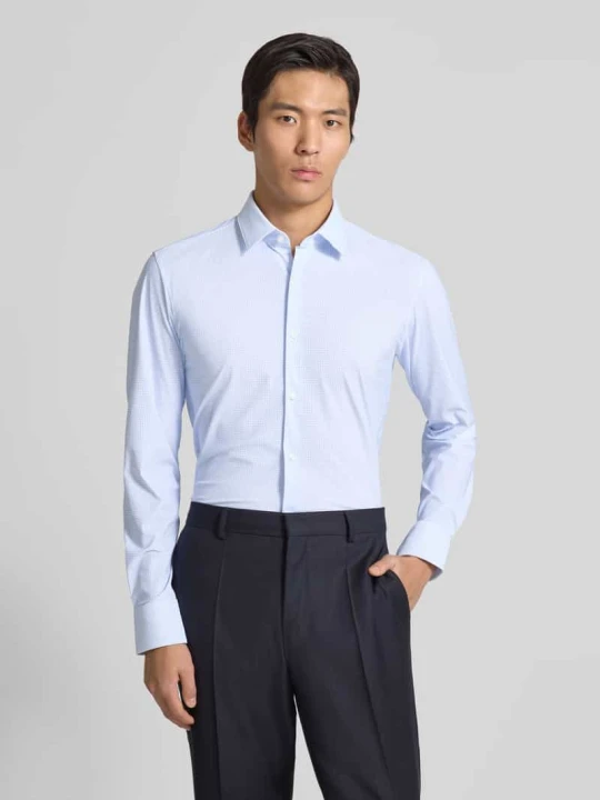 Zdjęcie produktu Koszula biznesowa o kroju slim fit z wzorem na całej powierzchni Model 'HANK' Boss Błękitny