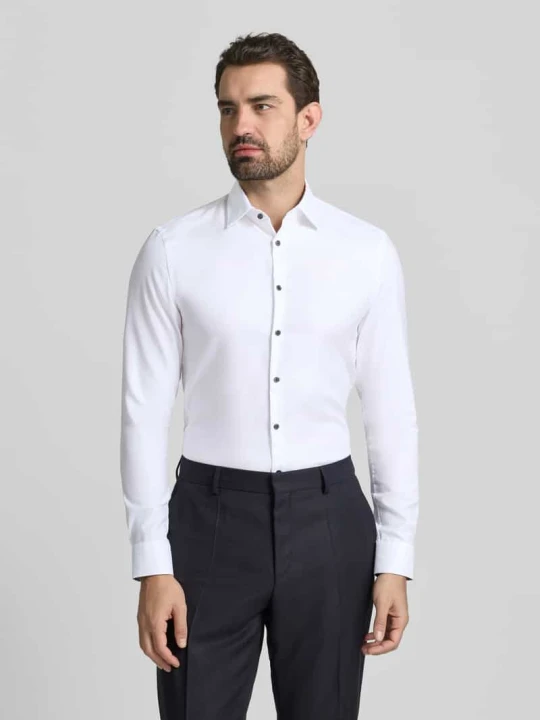 Zdjęcie produktu Koszula biznesowa o kroju super slim fit z bawełny z kołnierzykiem typu kent Jake*s Biały