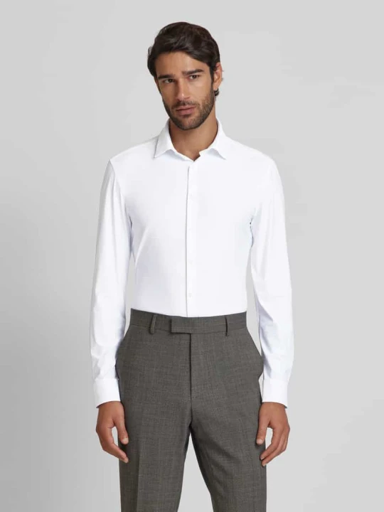 Zdjęcie produktu Koszula biznesowa o kroju super slim fit z kołnierzykiem typu kent Jake*s Biały