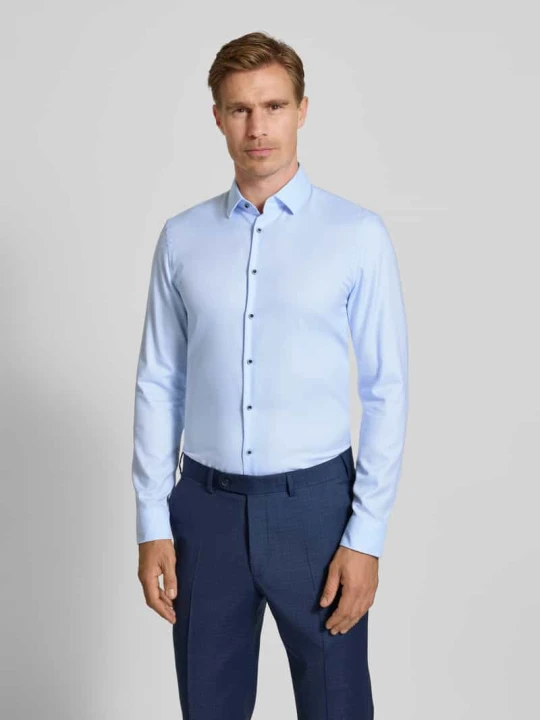 Zdjęcie produktu Koszula biznesowa o kroju Super Slim Fit z kołnierzykiem typu kent Jake*s Błękitny