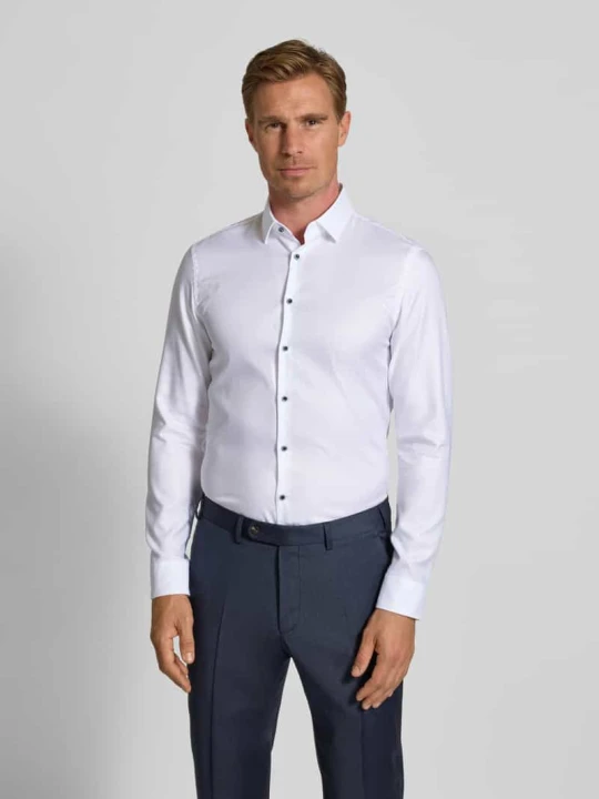 Zdjęcie produktu Koszula biznesowa o kroju Super Slim Fit z kołnierzykiem typu kent Jake*s Biały