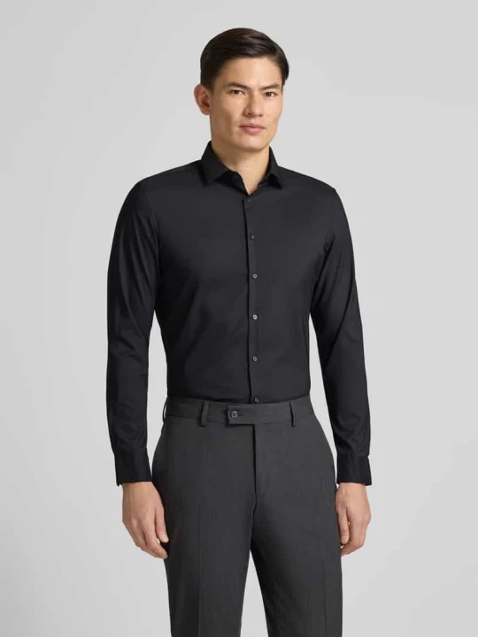 Zdjęcie produktu Koszula biznesowa o kroju super slim fit z kołnierzykiem typu kent Jake*s Czarny
