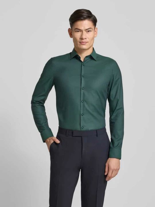 Zdjęcie produktu Super krój slim fit koszula biznesowa z mieszanki bawełny OLYMP No. Six Zielony