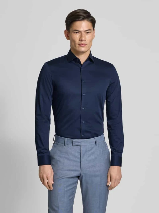 Zdjęcie produktu Koszula biznesowa o kroju super slim fit z kołnierzykiem typu kent OLYMP No. Six Granatowy