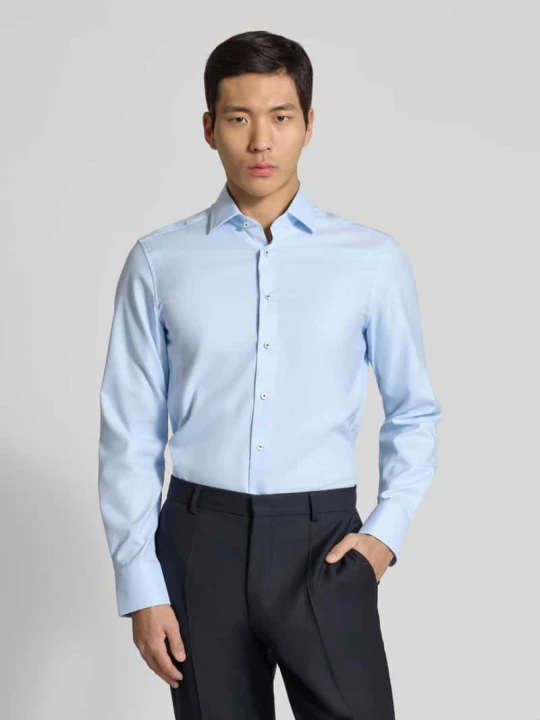 Zdjęcie produktu Koszula biznesowa Slim Fit z kołnierzykiem kent Eterna Błękitny