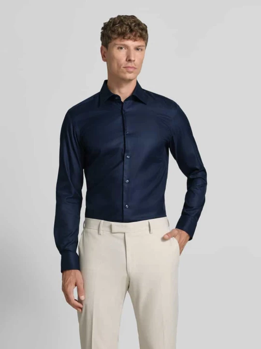Zdjęcie produktu Koszula biznesowa z czystej bawełny w kroju slim fit model 'H-HANK-K' Boss Granatowy