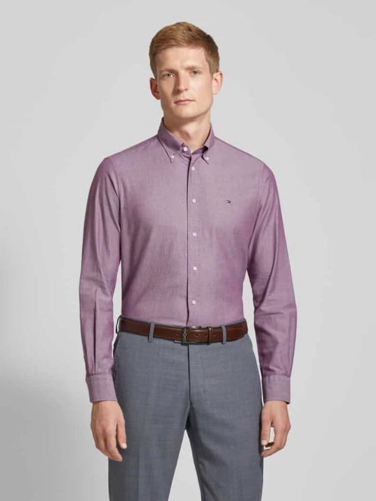 Zdjęcie produktu Koszula biznesowa z kołnierzykiem typu button down model ‘Henry’ Tommy Hilfiger Czerwony