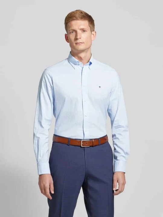 Zdjęcie produktu Koszula biznesowa o kroju slim fit z kołnierzykiem typu button down model ‘Henry’ Tommy Hilfiger Błękitny