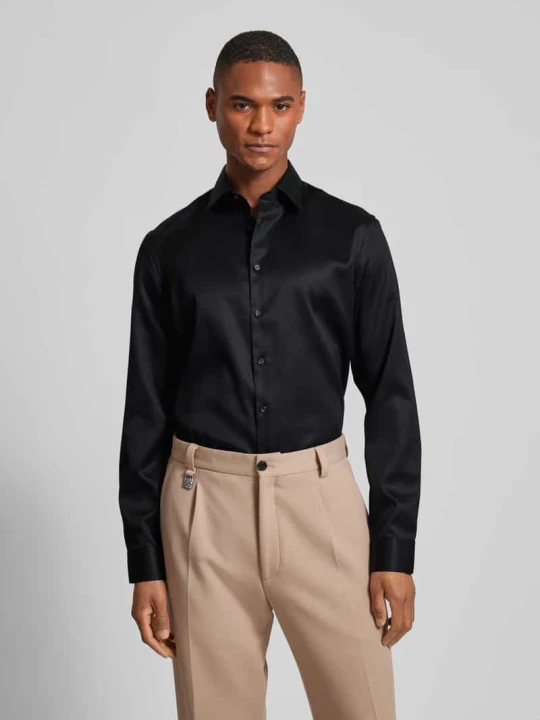 Zdjęcie produktu Koszula biznesowa o kroju slim fit z satyny Jake*s Czarny