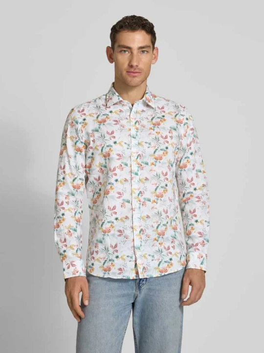 Zdjęcie produktu Koszula biznesowa z mieszanki lnu o kroju slim fit z kołnierzem kent Jake*s Biały