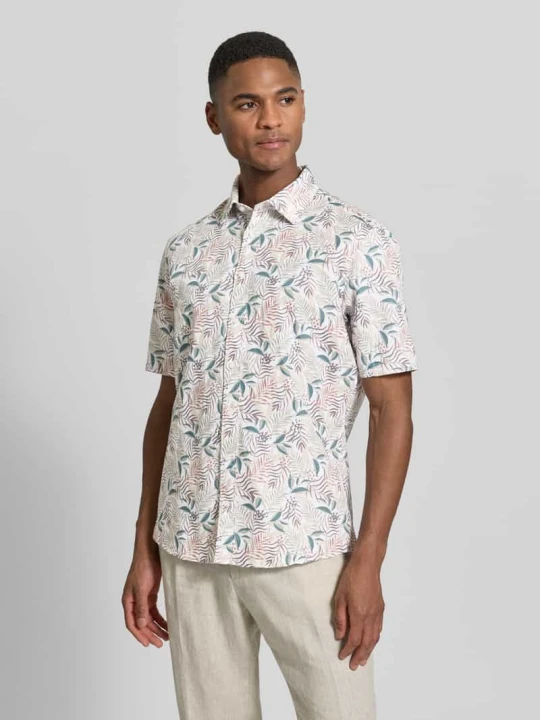 Zdjęcie produktu Koszula biznesowa z mieszanki lnu w kroju slim fit z kołnierzykiem kent Jake*s Ciemnozielony