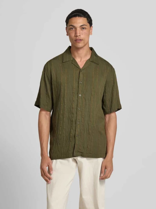 Zdjęcie produktu Koszula casual o kroju modern fit ze strukturalnym wzorem model 'Henrik' Redefined Rebel Oliwkowy
