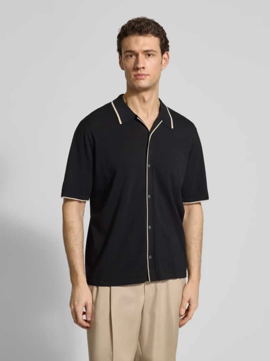 Zdjęcie produktu Koszula casual o kroju regular fit w dzianinowym wyglądzie model 'Apolo' Matinique Czarny