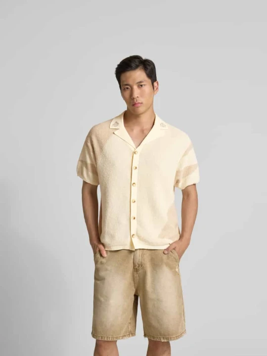 Zdjęcie produktu Koszula casual o kroju relaxed fit w wyglądzie dzianiny Don't Waste Culture Beżowy