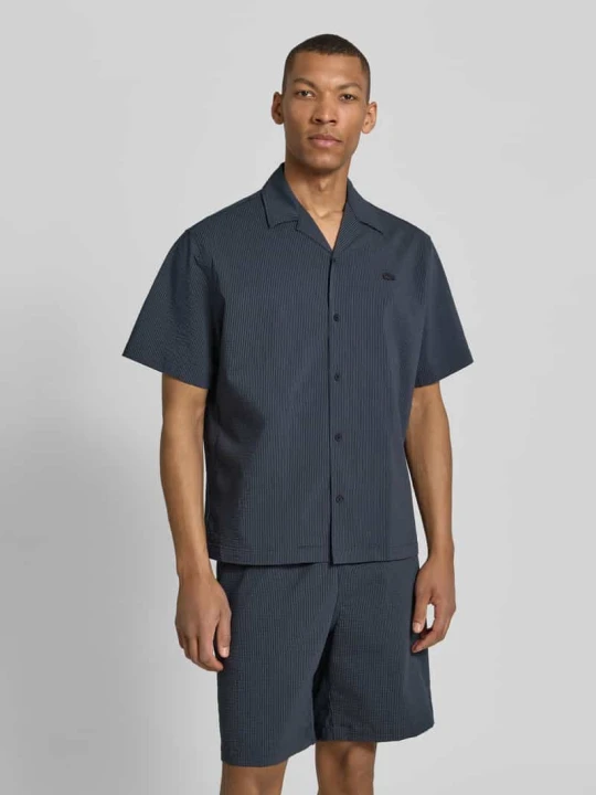 Zdjęcie produktu Koszula casual o kroju relaxed fit z czystej bawełny Lacoste Ciemnoniebieski