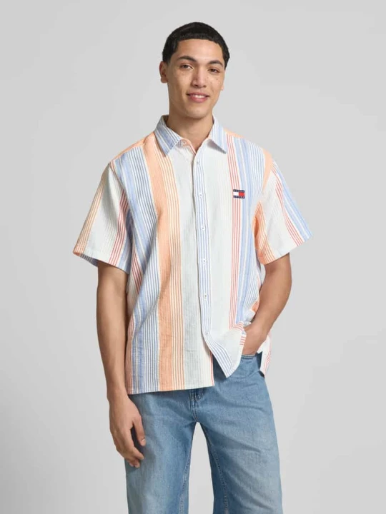Zdjęcie produktu Koszula casual o kroju relaxed fit z czystej bawełny Tommy Jeans Pomarańczowy