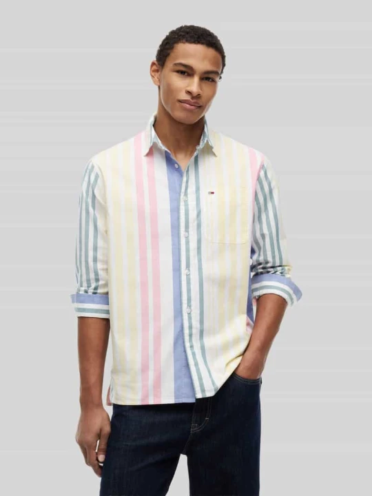Zdjęcie produktu Koszula casual o kroju relaxed fit z czystej bawełny Tommy Jeans Błękitny