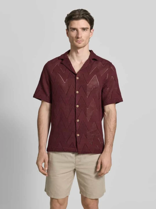 Zdjęcie produktu Koszula casual o kroju relaxed fit z domieszką bawełny Model 'Clint' Strellson Bordowy