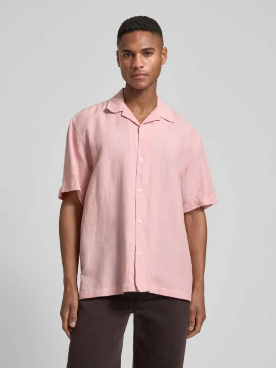 Zdjęcie produktu Koszula casual o kroju relaxed fit z mieszanki lnu i bawełny model 'RLXCLAY' Selected Brudnoróżowy