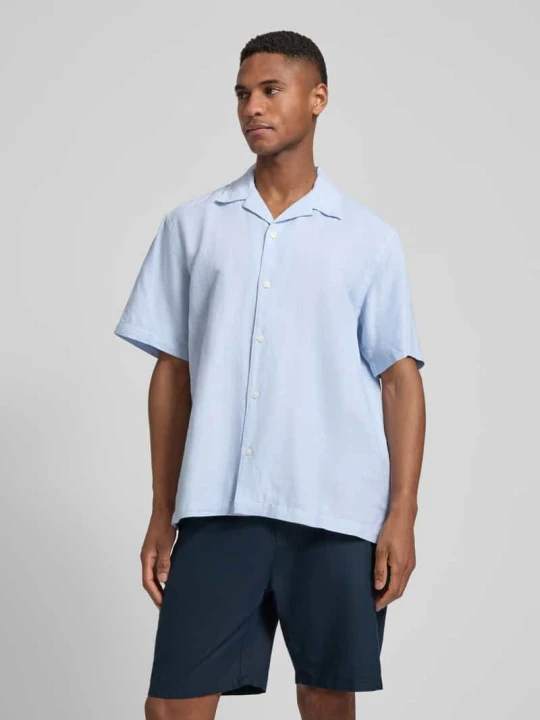 Zdjęcie produktu Koszula casual o kroju relaxed fit z mieszanki lnu i bawełny model 'RLXCLAY' Selected Homme Jasnoniebieski