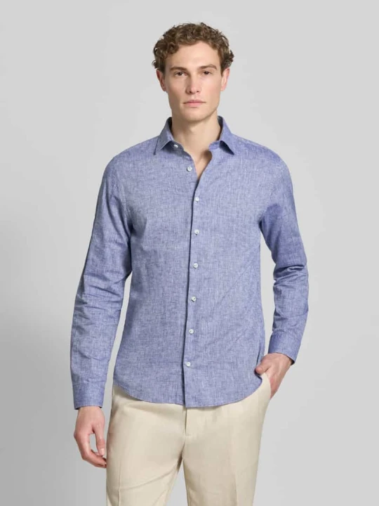 Zdjęcie produktu Koszula casual o kroju slim fit z domieszką lnu Roy Robson Niebieski