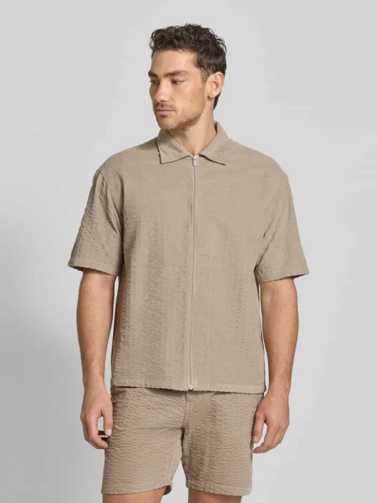 Zdjęcie produktu Koszula casual o strukturze, krój regular fit Jake*s Gliniany