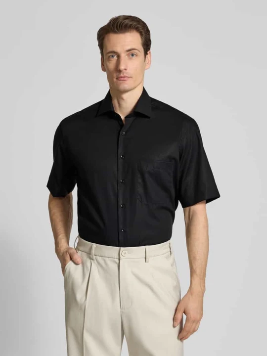 Zdjęcie produktu Koszula casual w krótkim rękawie o kroju relaxed fit Eterna Czarny
