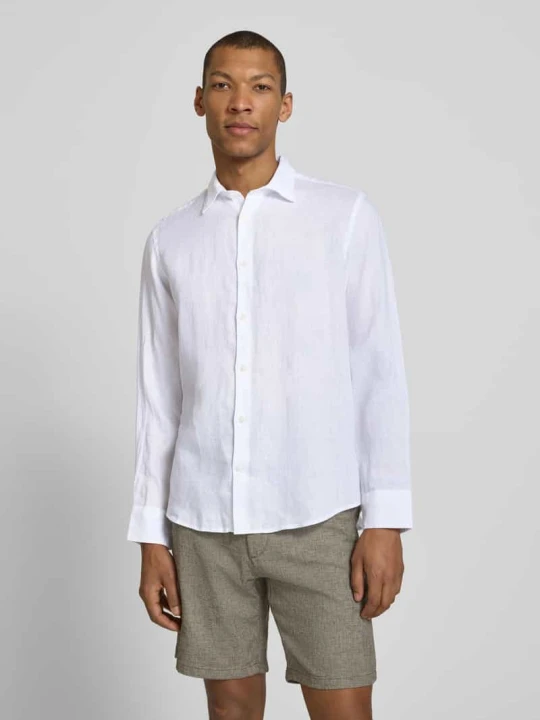 Zdjęcie produktu Koszula casual z czystego lnu w kroju regular fit model 'REGKYLIAN' Selected Biały