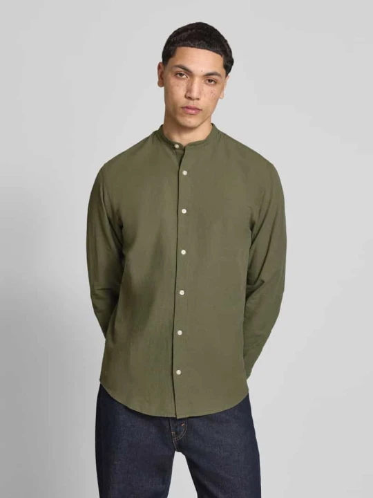 Zdjęcie produktu Koszula casual z domieszką lnu model 'BREEZE' Jack&Jones Oliwkowy