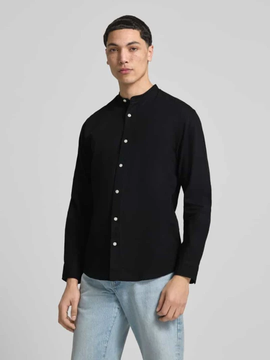 Zdjęcie produktu Koszula casual z domieszką lnu model 'BREEZE' Jack&Jones Czarny
